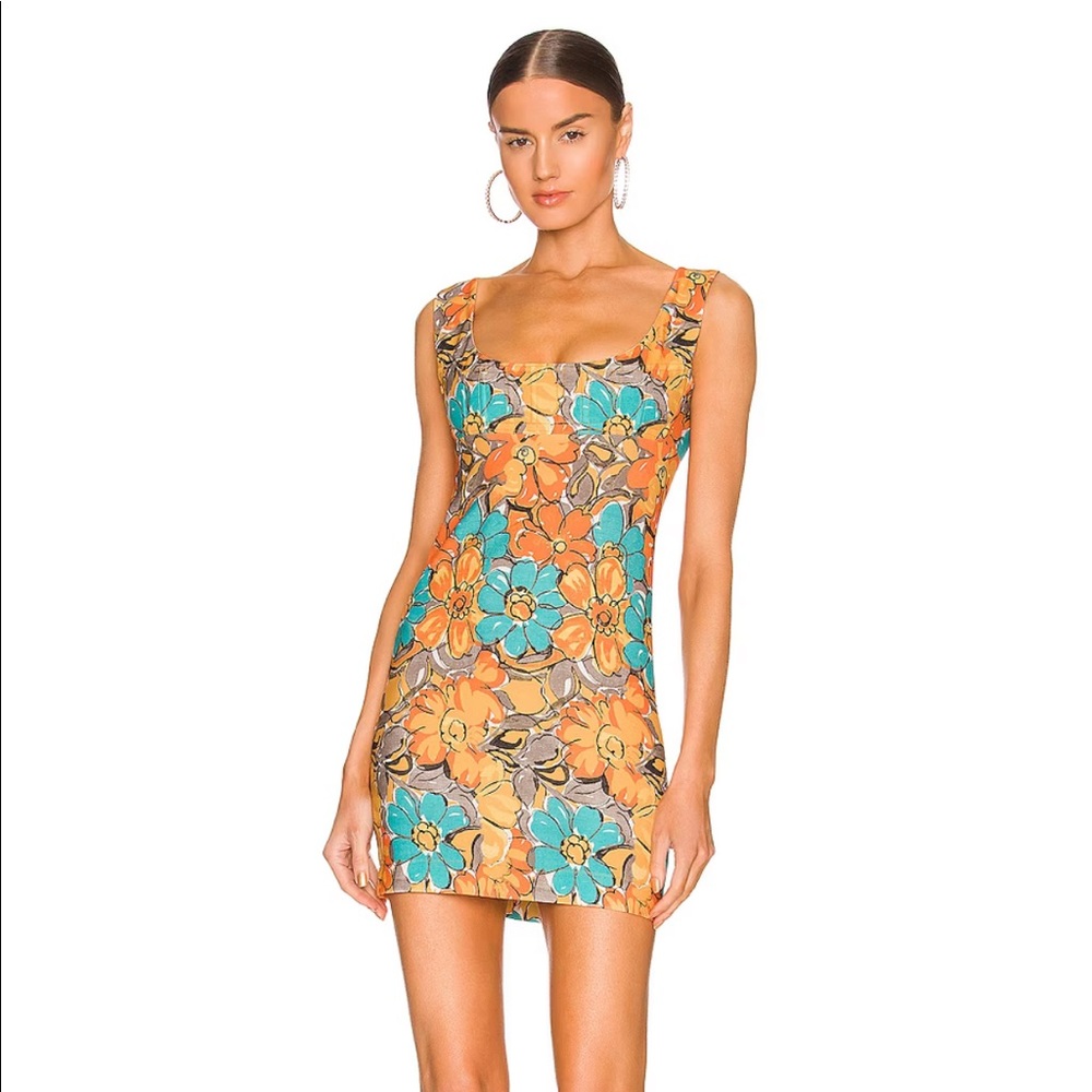 MIAOU - Vivi Dress in Parisian Flower Orange